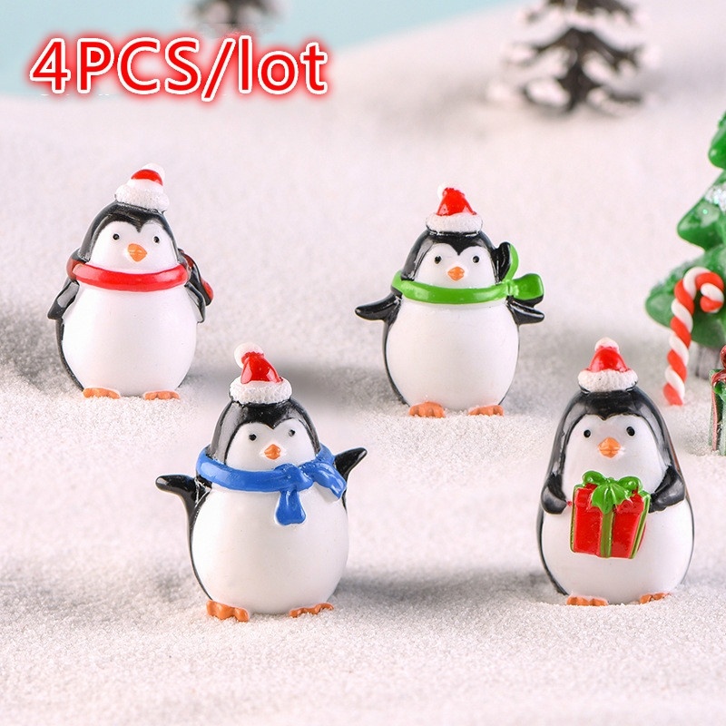 4pcs Mini Resin Penguin Micro  - Bonsai Garden World recension och pris