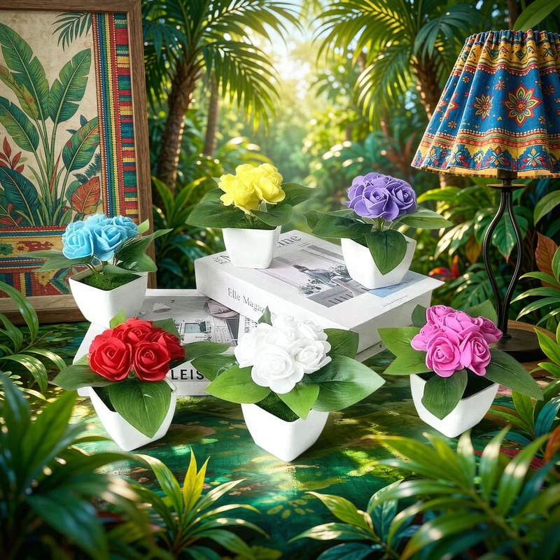 4pcs artificial 6 roses simula - Bonsai Garden Shop recension och pris