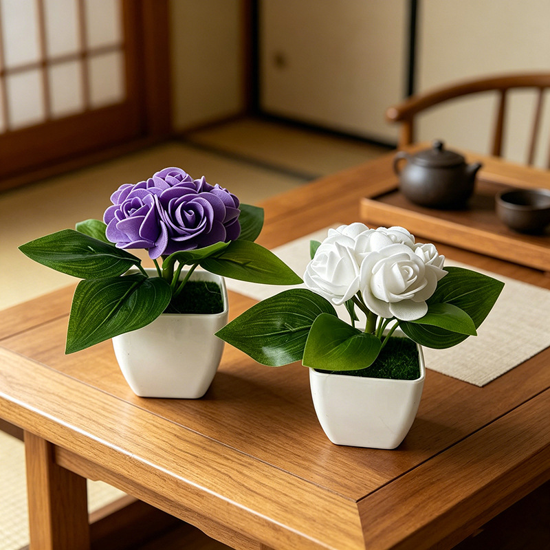 6-Flower Rose Simulation Small - Bonsai Garden Shop recension och pris